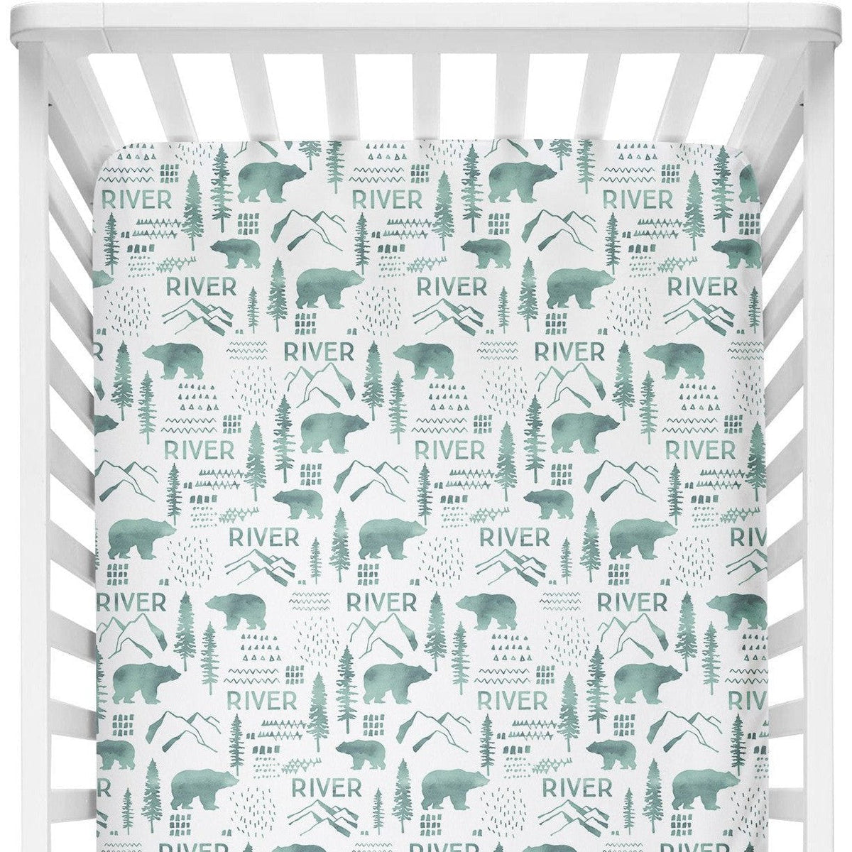 Sugar + Maple Personalized Crib Sheet | Woodland